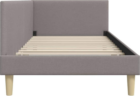 Single Upholstered Bed with Fabric Taupe with Slats for Mattress 90x190cm