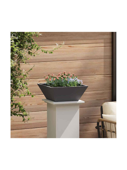 Vidaxl Metallpflanzgefäß Schwarz Metall 40 x 40 x 15 cm Langlebig Schwarz