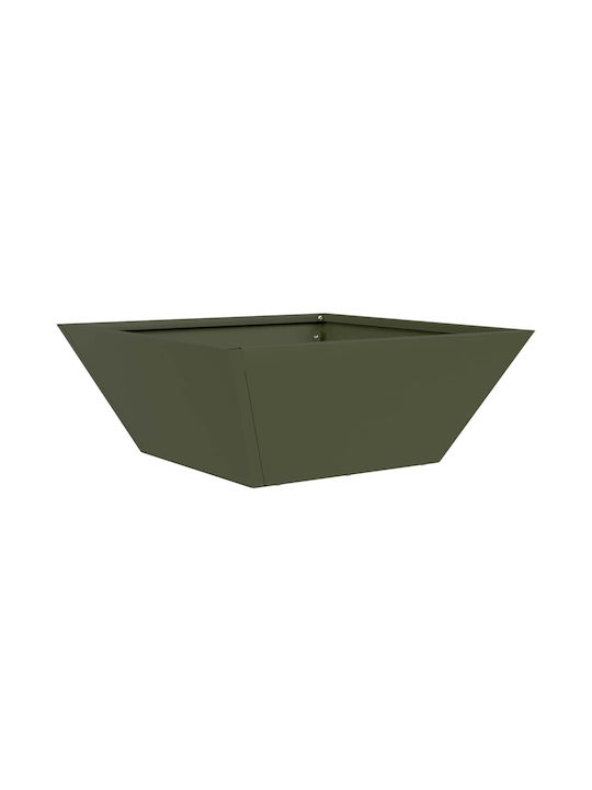 Vidaxl Metal Planter Olive Metal 40 x 40 x 15 cm Rectangular Olive