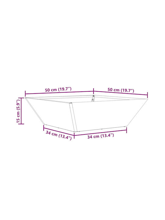 vidaXL Topf Metallisch Black 50x50x15cm.