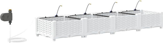 Garden Planters Drainage System 4 Pcs White