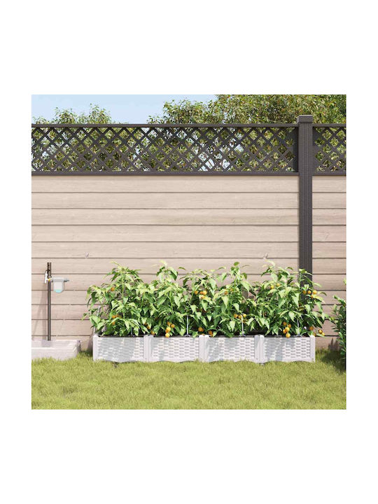 Garden Planters Drainage System 4 Pcs White