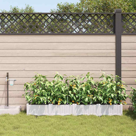 Garden Planters Drainage System 4 Pcs White