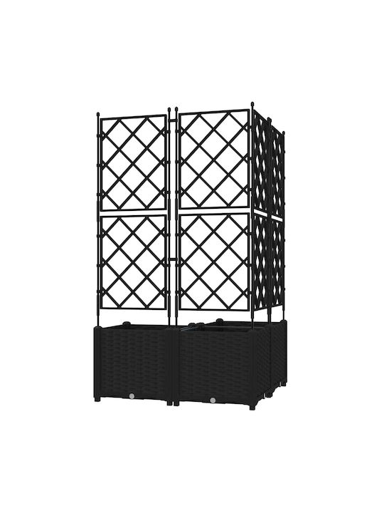 Garden Planter Grid 3 Pcs Black 80x80x143 cm