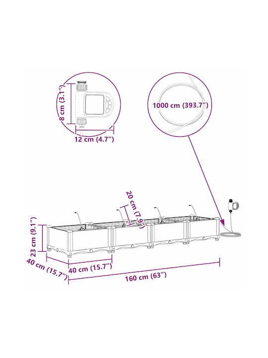 Garden Planters Drainage System 4 Pcs White