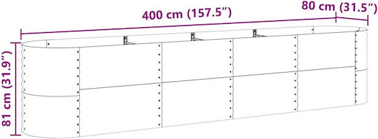 vidaXL Метална Бронзова Кутия За Саксии 400x80x81см
