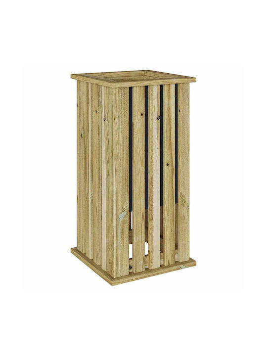 vidaXL Саксия За Цветя Дървена Кафява 33x33x65см
