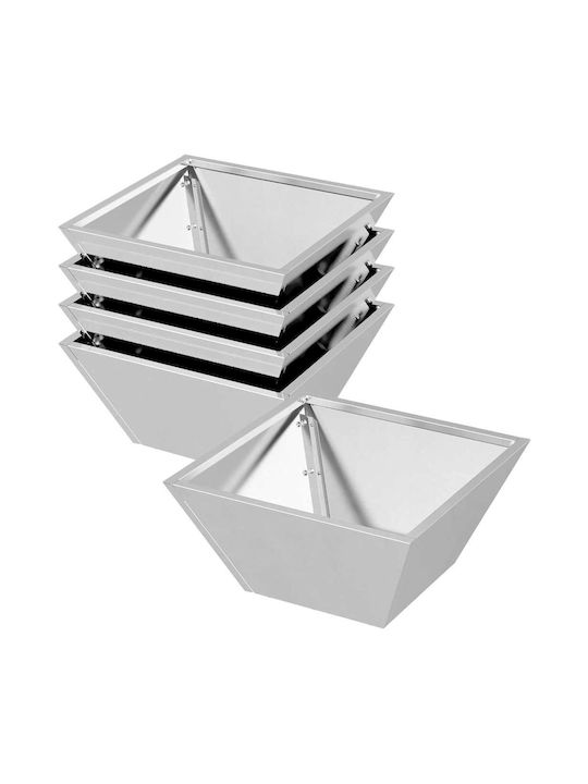 vidaXL Set 5 Metallische Pflanzgefäße Silber 35x15cm
