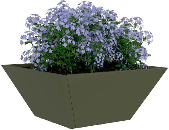 vidaXL Комплект 5 Пластмасови Кутии За Саксии Лъскаво Зелени 35x15см