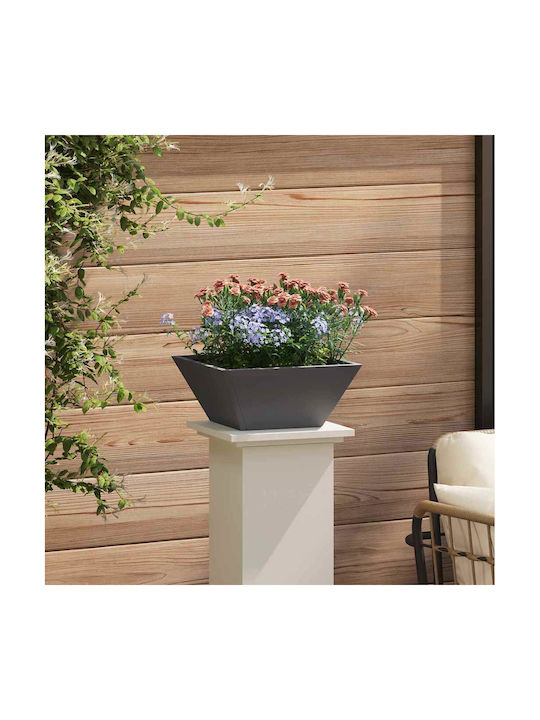vidaXL Set of 5 Plastic Planter Boxes Black 35x15cm