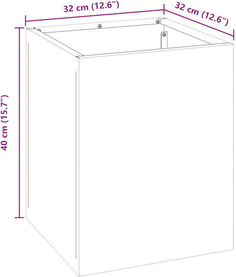 vidaXL Pot Metallic Sk Rusty 50x32x40cm.