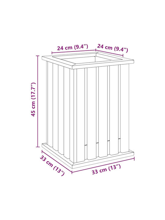 vidaXL Саксия Дърво 33x33x45см.