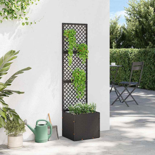 vidaXL Пластмасова Черна Кутия За Саксии 35x30x135см