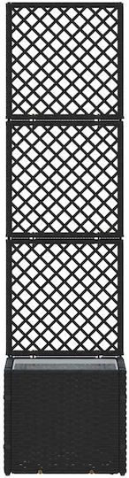 vidaXL Пластмасова Черна Кутия За Саксии 35x30x135см