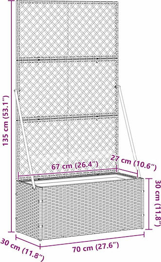 vidaXL Kunststoff Blumenkasten Schwarz 70x30x135cm