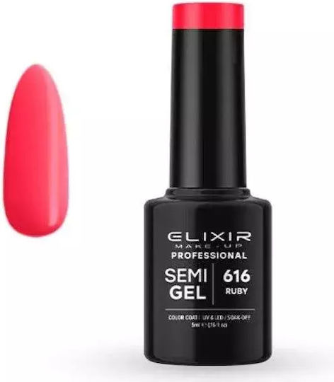 Elixir Semi Gel Ημιμόνιμο Βερνίκι Νυχιών 616 Ruby 5ml