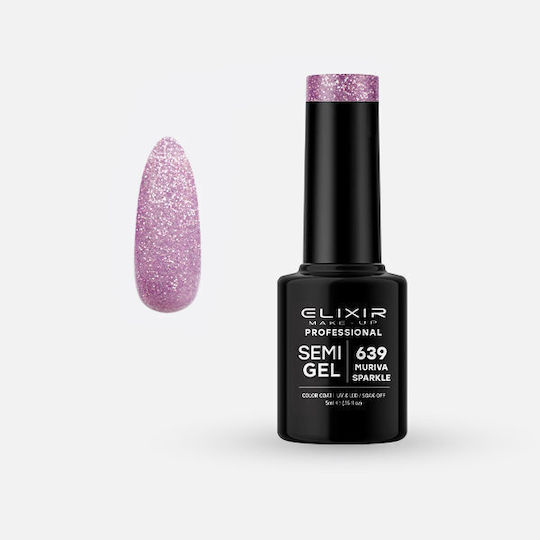 Elixir Semi Gel Ημιμόνιμο Βερνίκι Νυχιών 639 Muriva Sparkel 5ml