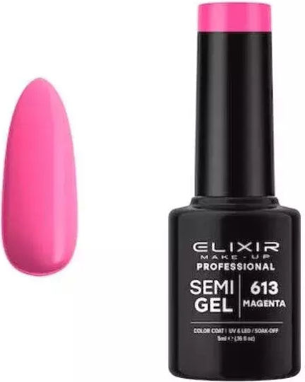 Elixir Semi Gel Ημιμόνιμο Βερνίκι Νυχιών 613 Magenta 5ml