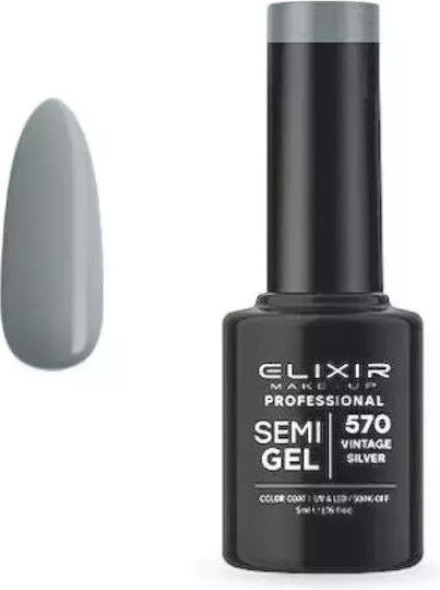 Elixir Semi Gel Ημιμόνιμο Βερνίκι Νυχιών 570 Vintage Silver 5ml