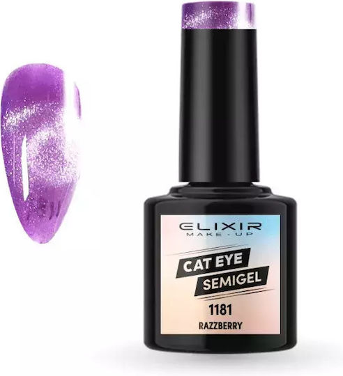 Elixir Semigel Halb-permanenter Nagellack 1181 Razzberry Katzenauge 8ml 1Stück