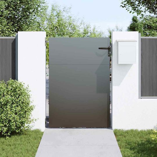 vidaXL Metallisches Gartentor in Schwarz Farbe 1.25x1.05m