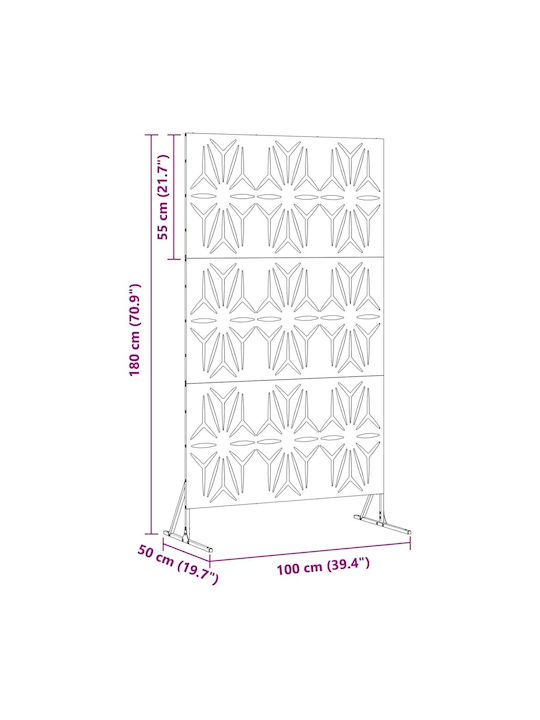 vidaXL Separator De Cameră Metalic 100x180cm