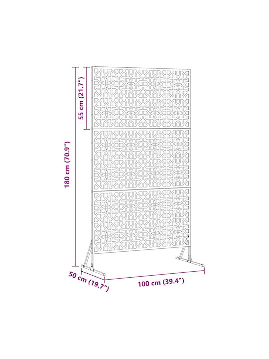 vidaXL Separator De Cameră Metalic 100x180cm