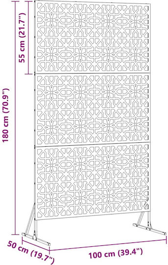 vidaXL Separator De Cameră Metalic 100x180cm