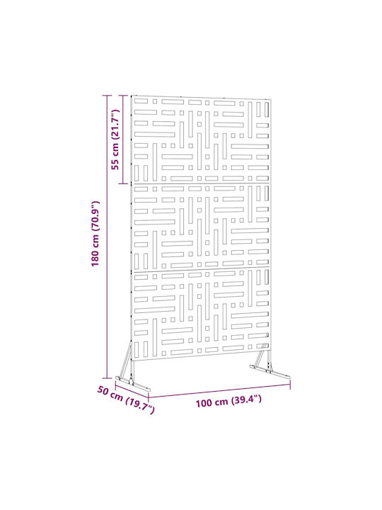vidaXL Raumteiler Metall 100x180cm