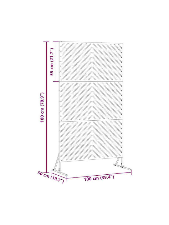 vidaXL Raumteiler Metall 100x180cm