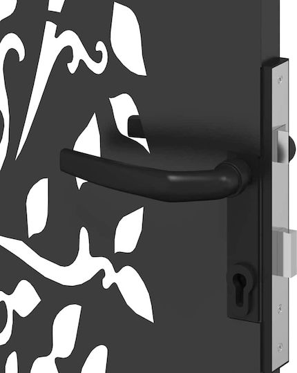 vidaXL Metallic Garden Gate in Black Colour 2x1m