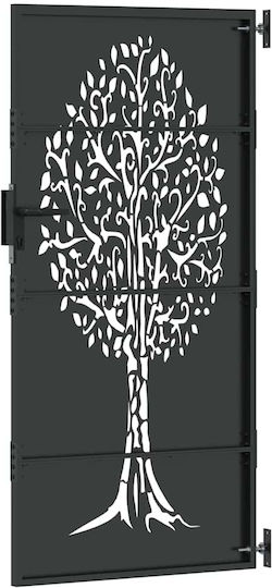 vidaXL Metallic Garden Gate in Black Colour 2x1m
