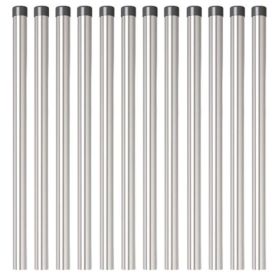 vidaXL Garden Fencing Material 12pcs Silver