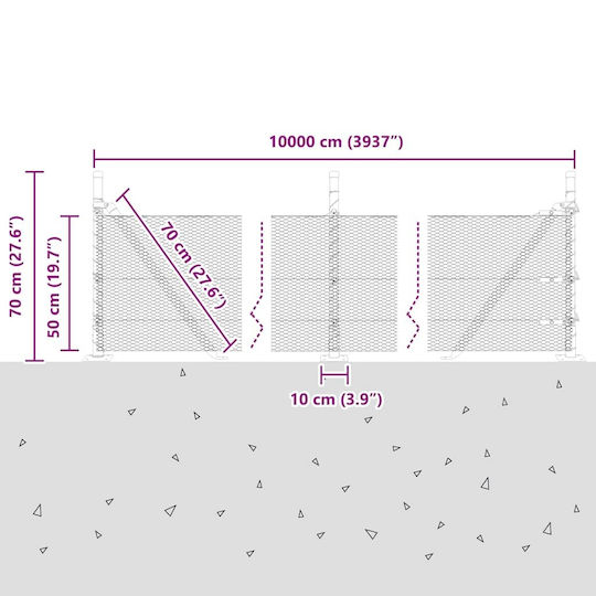 vidaXL Material pentru Împrejmuire Grădină din Oțel 50x50buc 1buc Green