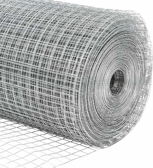 vidaXL Ситова мрежа Галванизирано Сив 0.8x50м