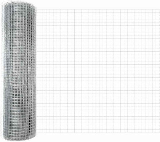 vidaXL Ситова мрежа Галванизирано Сив 0.8x50м