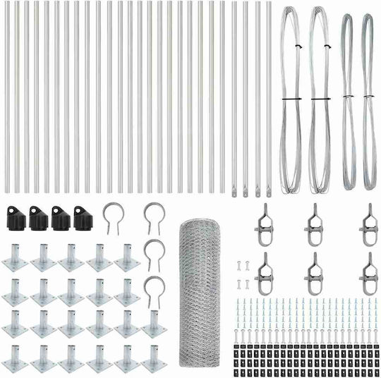 vidaXL Wire Fencing with PVC Coating Silver 1x50m