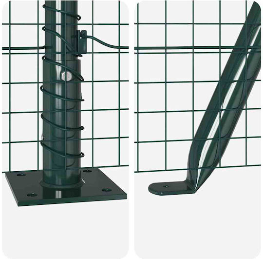 vidaXL Wire Fencing Galvanized Set Green 0.6x25m