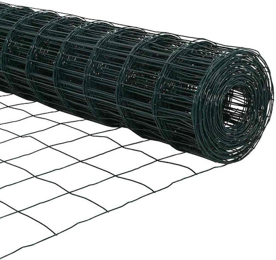 vidaXL Ситова мрежа Галванизирано Зелен 0.6x25м