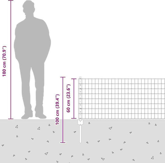 vidaXL Συρματόπλεγμα Σετ Ασημί 0.6x10m