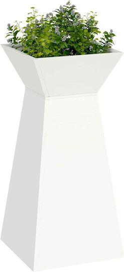 vidaXL Blumentopfständer Metall Weiß 35cmx35cmx73cmcm.