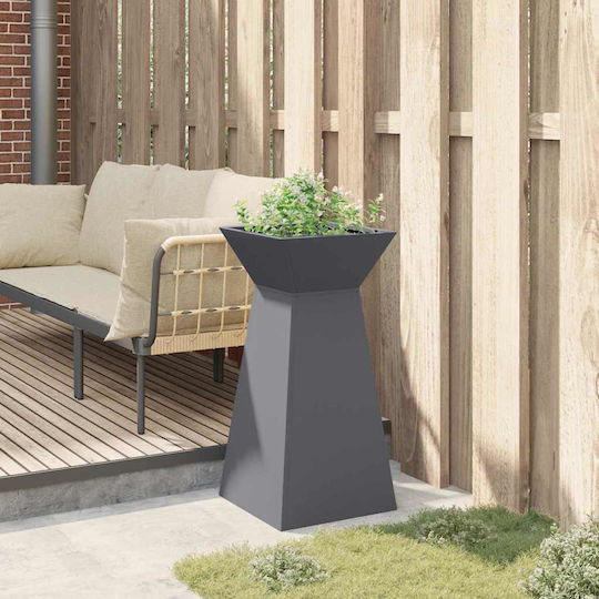 vidaXL Blumentopfständer Metall Grau 35cmx35cmx73cmcm.