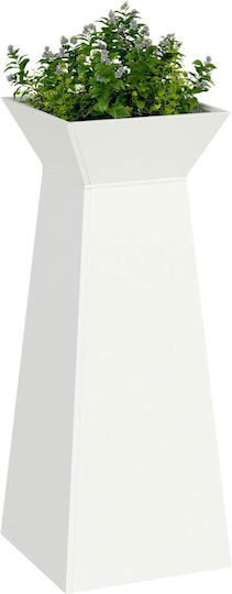 vidaXL Pot Stand Metal White 40cmx40cmx101cmcm.