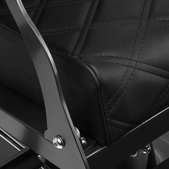 Barber Equipment Καρέκλα Κουρείου Μαύρη με Ρυθμιζόμενο Ύψος
