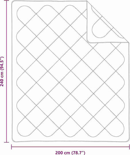 vidaXL Super Double Hotel Blanket White 240x200cm 3pcs