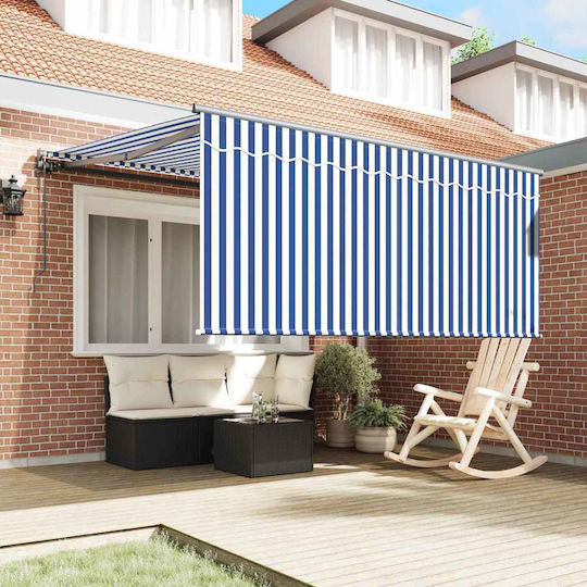 Foldable Tent Blue White Stripes Large