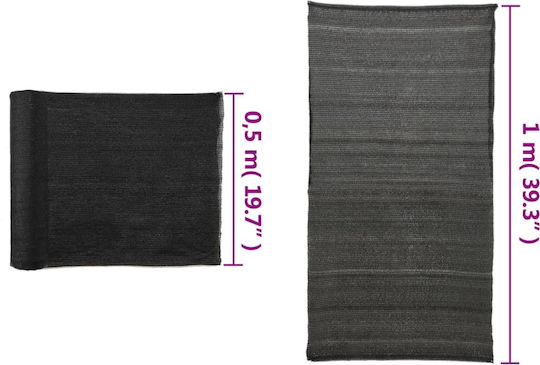 vidaXL Rechteckig Schattierungsnetz Schwarz auf Rolle 1x50m 150gr/m²