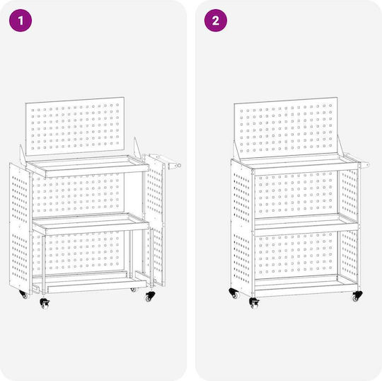 vidaXL Transport Trolley White