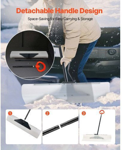 Vevor Plastic Snow Pusher Shovel 36in Heavy Duty Winter Snow Plow Driveway
