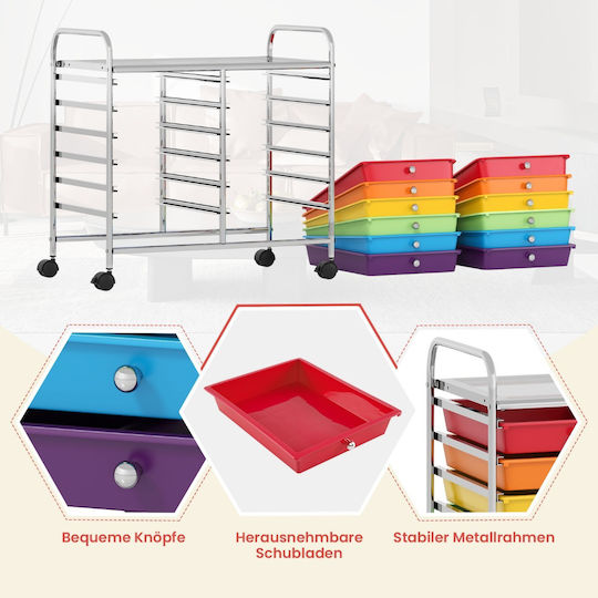 Costway Küchenwagen Kunststoff Mehrfarbig